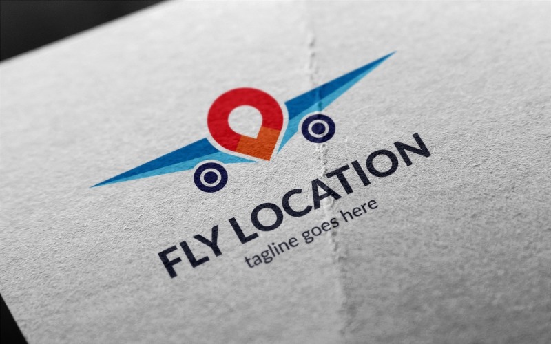 Modelo de logotipo de localização de mosca