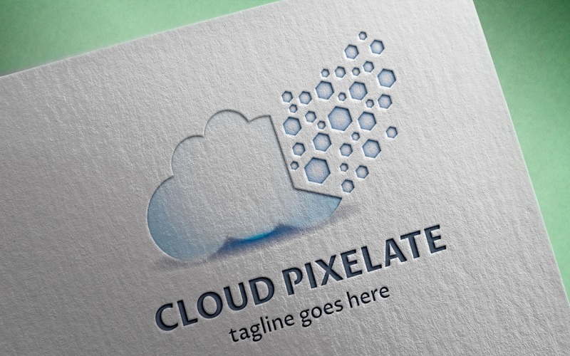 Plantilla de logotipo Cloud Pixelate