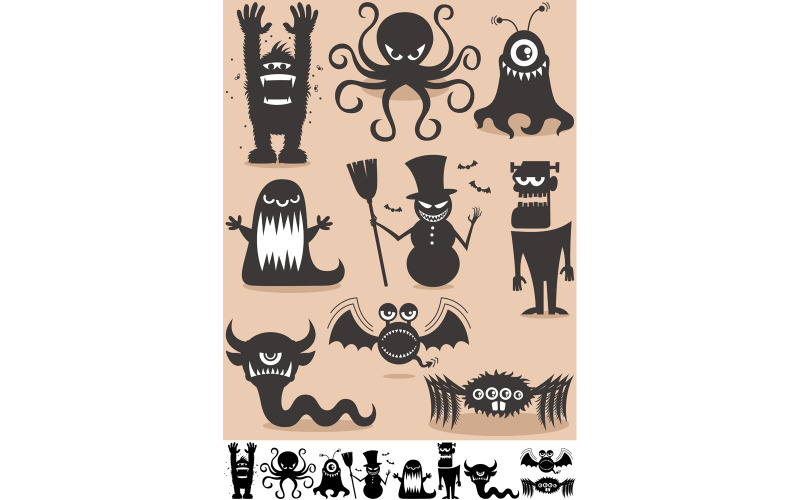 Silhouette Monsters - illustratie