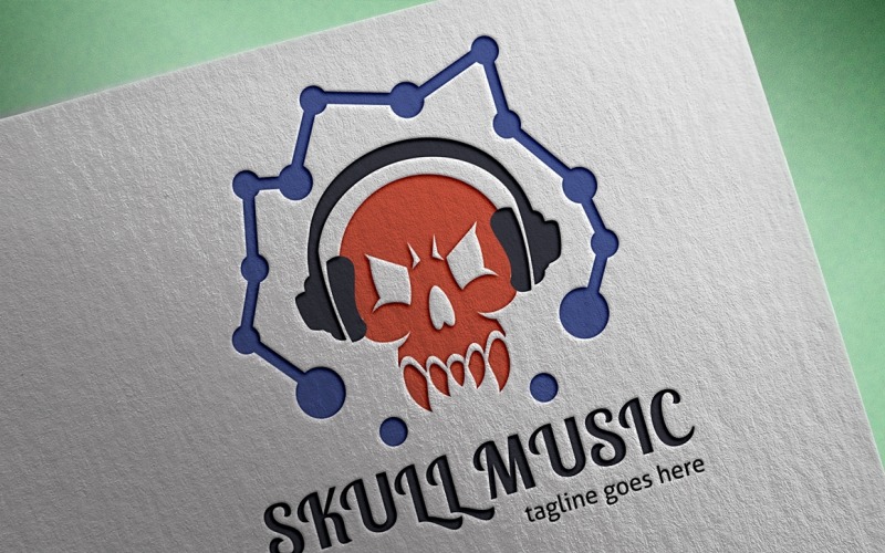 Download Шаблон логотипа "Skull Music Logo Template" / Skull Music Logo Template - Шаблон логотипа на тему графика bone,dj,effective,equalizer,gray,group,headphone,heavy,loud,music,musician,red,skull,sounds,stickers,strong,tough,vectors