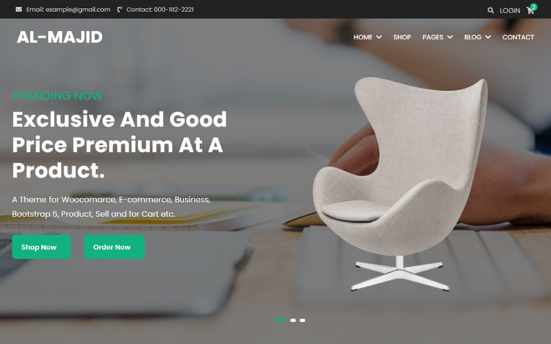 Al-Majid - Webbplatsmall för e-handel Bootstrap