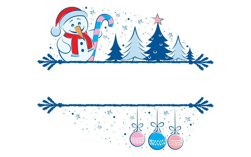 Download Иллюстрация "Snowman Frame - Illustration" / Snowman Frame - Illustration - Иллюстрация на тему графика christmas,frame,background,border,decoration,title,greeting,card,new year,winter,holiday,season,clip art,clipart,design,design element,ornament,landscape,snowman