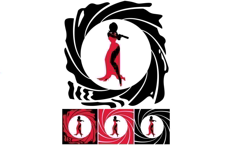 Download Иллюстрация "Spy Female - Illustration" / Spy Female - Illustration - Иллюстрация на тему графика spy,secret agent,007,woman,female,person,people,gangster,police officer,detective,killer,criminal,murderer,silhouette,secret service,espionage,crime,dress,night,cocktail