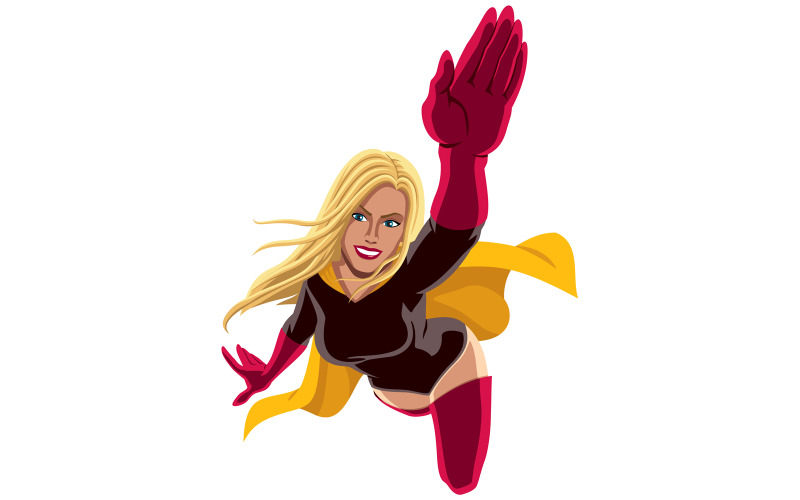 Download Иллюстрация "Superheroine Flying 2 - Illustration" / Superheroine Flying 2 - Illustration - Иллюстрация на тему графика superhero,female,superheroine,super,hero,heroine,woman,girl,power,superwoman,flying,flight,strength,body,sexy,hot,costume,cape,cloak,mantle