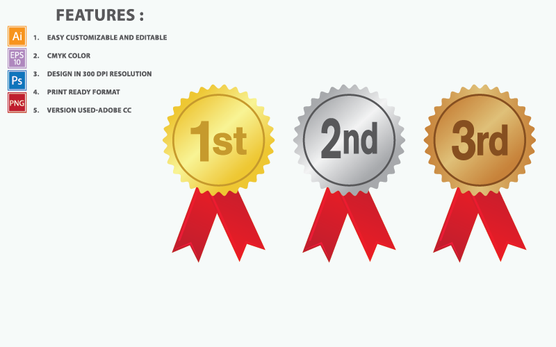 Vector de medallas de premio - ilustración