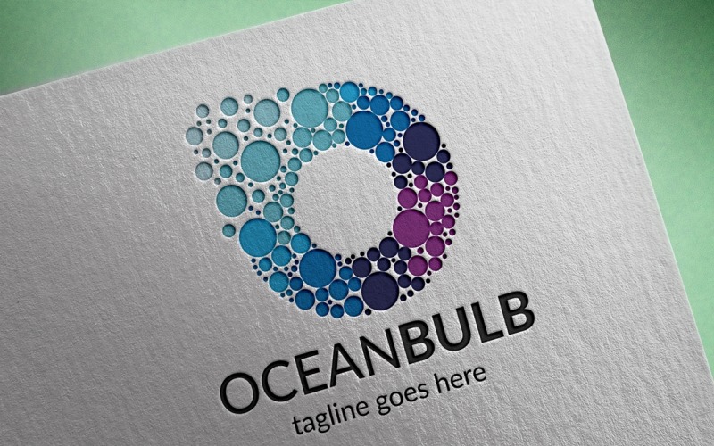 Modèle de logo d'ampoule océanique
