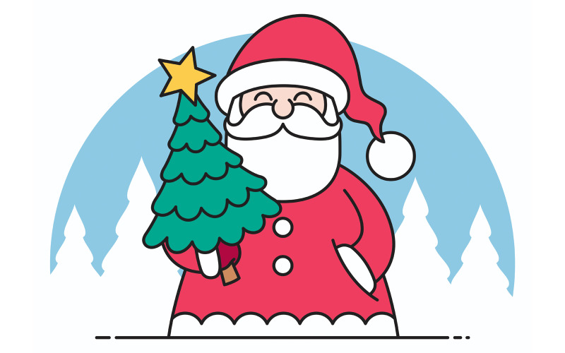 Download Иллюстрация "Santa Flat Design - Illustration" / Santa Flat Design - Illustration - Иллюстрация на тему графика santa,santa claus,cute,hat,christmas,clip art,clipart,flat,design,thin,linear,line,art,element,style,icon,modern,border,decoration,greeting