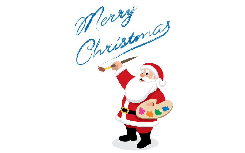 Download Иллюстрация "Santa Painter - Illustration" / Santa Painter - Illustration - Иллюстрация на тему графика christmas,merry christmas,santa,santa claus,painter,artist,greeting card,greeting,holiday,season,celebration,art,painting,drawing,cartoon,illustration,vector,isolated,white,background