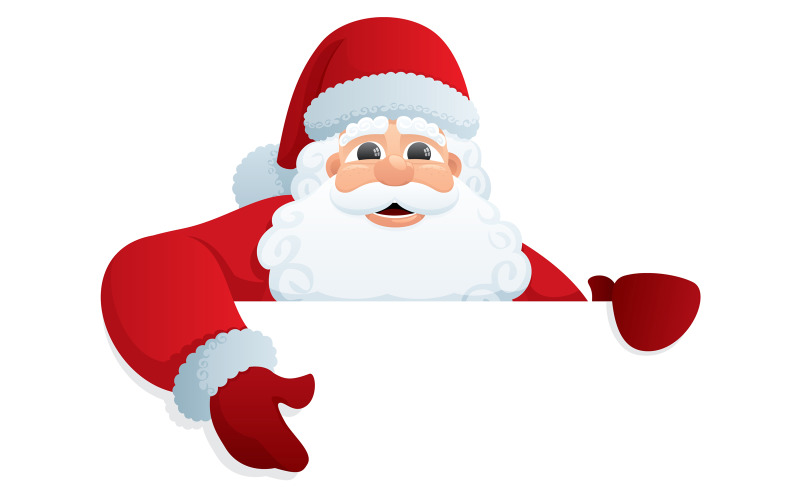 Download Иллюстрация "Santa Sign 2 - Illustration" / Santa Sign 2 - Illustration - Иллюстрация на тему графика santa,santa claus,christmas,frame,sign,blank,empty,banner,placard,whiteboard,paper,sheet,cartoon,peeking,peeping,looking,showing,pointing,presenting,presentation