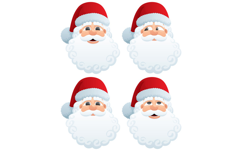 Download Иллюстрация "Santa’s Head - Illustration" / Santa’s Head - Illustration - Иллюстрация на тему графика christmas,santa,santa claus,head,face,cheerful,happy,jolly,smiling,looking,cartoon,beard,greybeard,curly,curl,curves,character,portrait,adult,hat