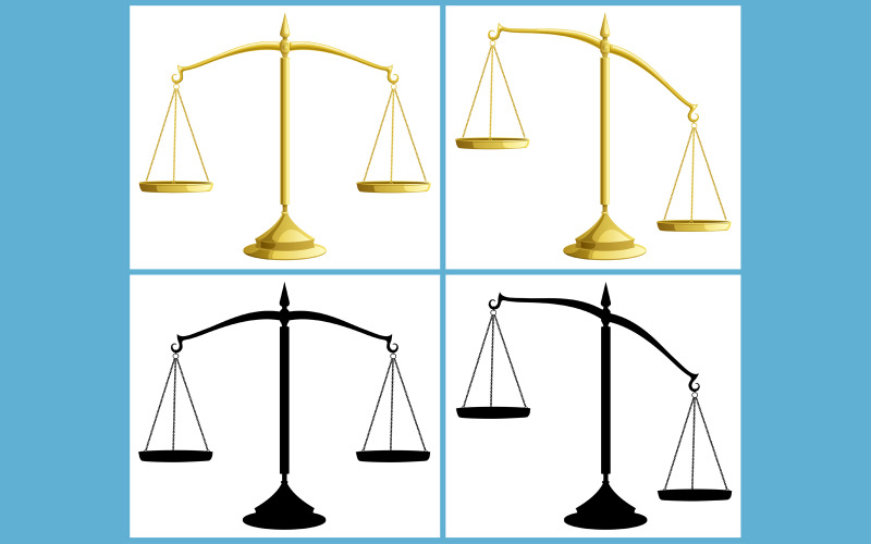 Download Иллюстрация "Scale - Illustration" / Scale - Illustration - Иллюстрация на тему графика scale,weight,weight scale,balance,measuring,symbol,libra,justice,silhouette,gold,vector,isolated,white,isolated on white,illustration,judgement,equality,legal system,clip art,design