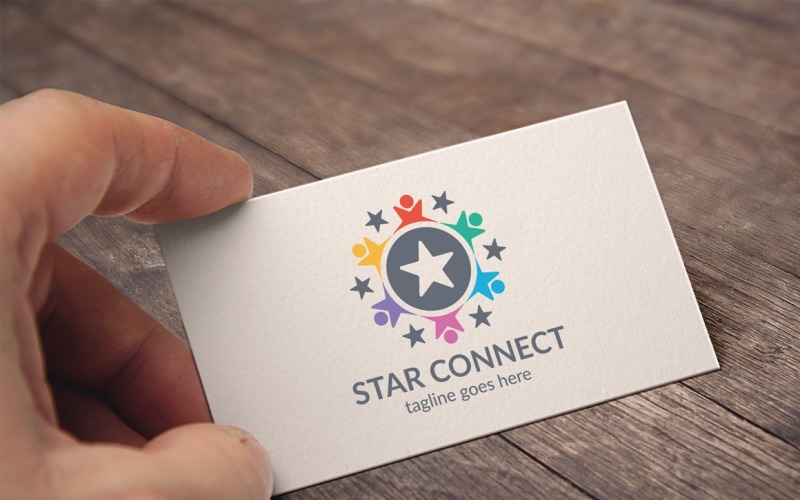 Download Шаблон логотипа "Star Connect Logo Template" / Star Connect Logo Template - Шаблон логотипа на тему графика communication,company,connect,connected,connection,corporate,design,group,logo,logotype,media,modern,people,person,premium,professional,rainbow,simple,social,software
