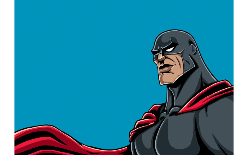 Superhero Portrait Black - Illustration