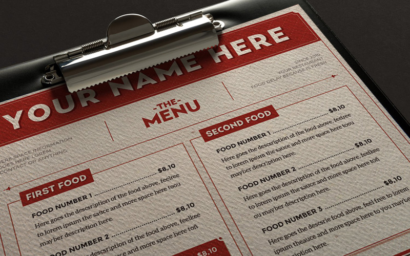 Download Фирменный стиль "Classy Food Menu 2 - Corporate Identity Template" / Classy Food Menu 2 - Corporate Identity Template - Фирменный стиль на тему графика menu,food,template,illustrator,stationery,identity,brand,eat,drink,price,list,personal,card,a3,a4,poster,pages,print,digital,logo
