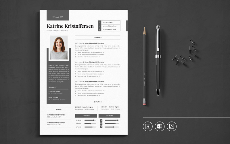 Download Резюме "CV  Vol.43 Resume Template" / CV  Vol.43 Resume Template - Резюме на тему графика resume,cv,minimalist,professional,modern,elegant,minimal,business,hiring,company,job,entrepreneur,word,corporate,hire,professional cv,cv resume template,cv resume bundle,minimalist cv resume,