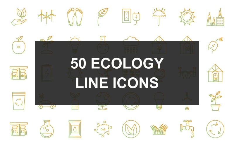 10 - Ecology Line Gradient Icon Set