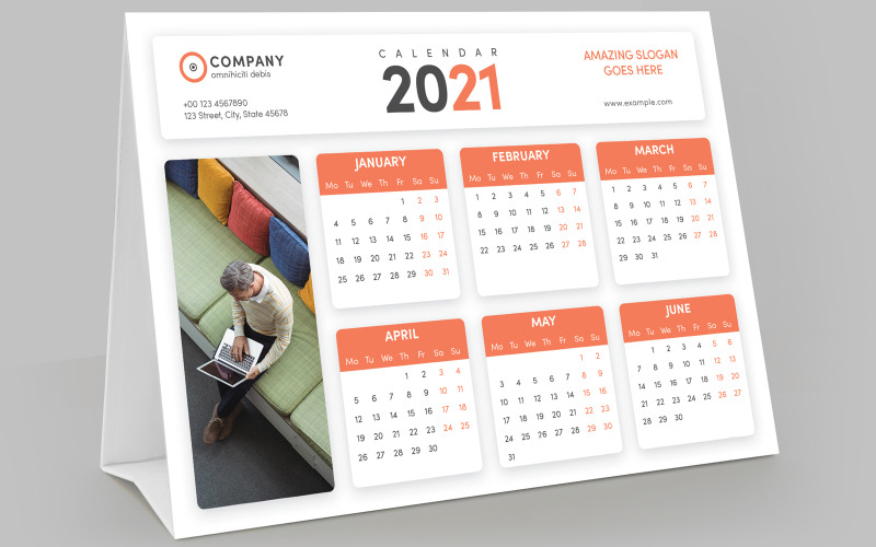 Kalendarz namiotowy na biurko 2021 Planner