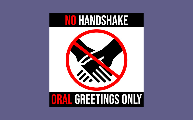 Download Vector "No Handshake Illustration Design - Vector Image" / No Handshake Illustration Design - Vector Image - Vector на тему графика coronavirus,infection,danger,precaution,meeting,prevention,epidemic,isolated,relationship,business,teamwork,modern,graphic,hand,partnership,forbidden,people,application,background,forbidding