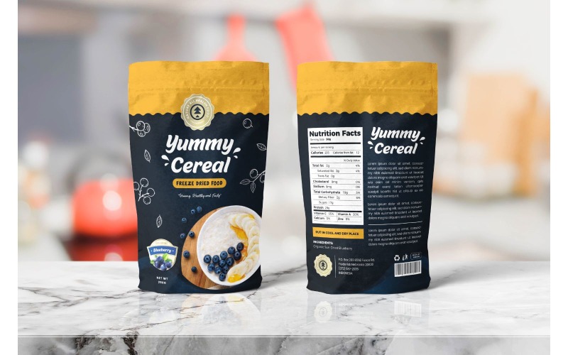 Download Фирменный стиль "Packaging  Yummy Cereal - Corporate Identity Template" / Packaging  Yummy Cereal - Corporate Identity Template - Фирменный стиль на тему графика adobe illustration,adobe photoshop,advertising,bag,brand,business,cup,mockup,package,packaging,plastic,product,retail,shop,snack,template