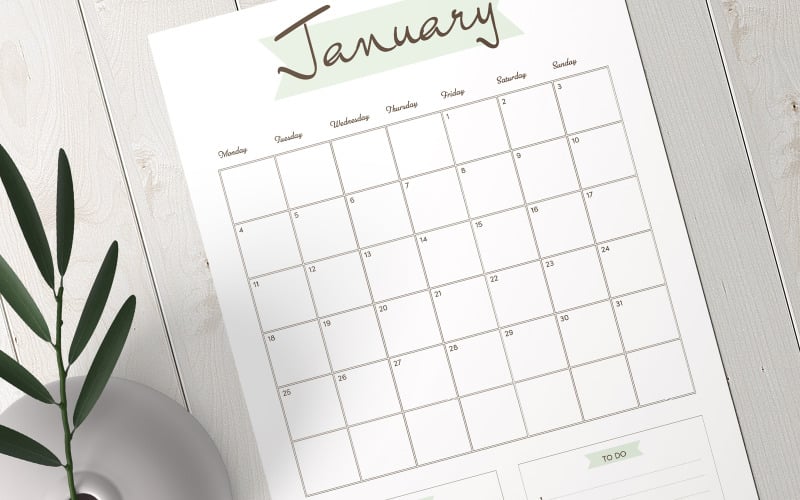 Planificador de calendario mensual 2021
