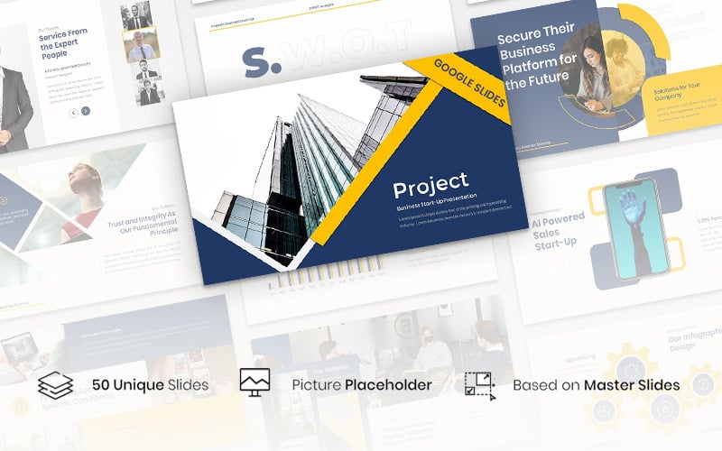 Projekt - Företagsstartmall Google Slides