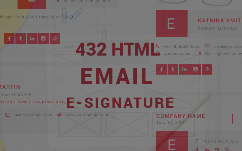 432 PSD-Html Елементи електронної пошти шаблони підписів Елементи інфографіки