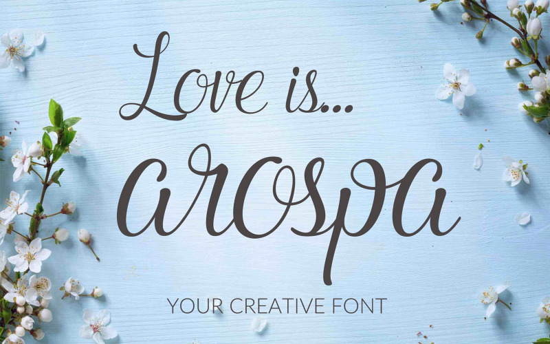 Download Шрифт "Arospa Cursive Font" / Arospa Cursive Font - Шрифт на тему графика font,typeface,stlish,elegant,glyps,branding