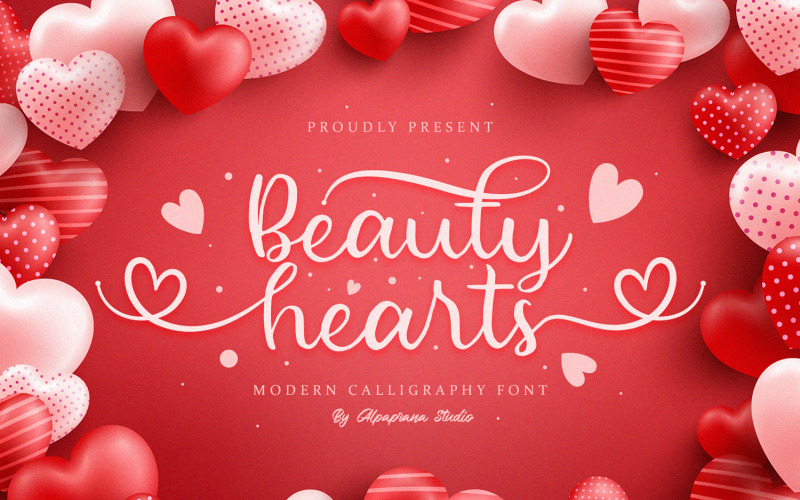 Beauty Hearts - шрифт сучасної каліграфії