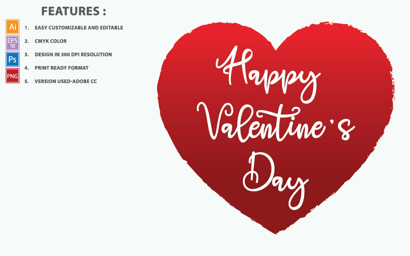 Happy Valentine Day With Heart Vector Design - Illustration
