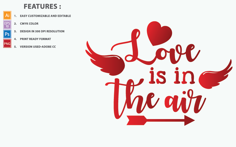 Kärlek är i luften Valentin citerar - illustration