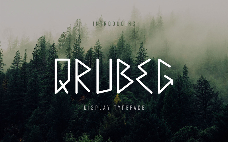 Download Шрифт "Qrubeg - Display  DR Font" / Qrubeg - Display  DR Font - Шрифт на тему графика line,outline,decorative,product,modern,cute,playful,light,thin,display