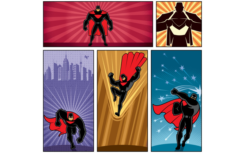 Баннеры супергероев 5 - Иллюстрация