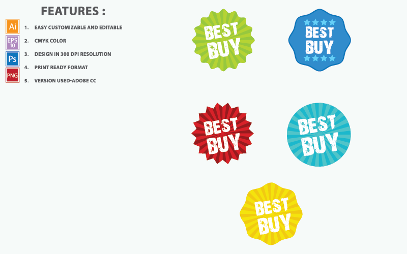 Best Buy Tag Vector Badges Design - ilustracja