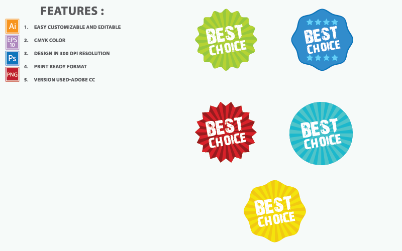 Beste keuze label Vector Badges Design - illustratie