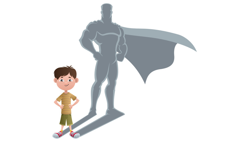Download Иллюстрация "Boy Superhero Concept 2 - Illustration" / Boy Superhero Concept 2 - Illustration - Иллюстрация на тему графика boy,child,kid,young,little,small,baby,toddler,confident,confidence,character,person,people,superhero,super,hero,man,superman,champion,casual