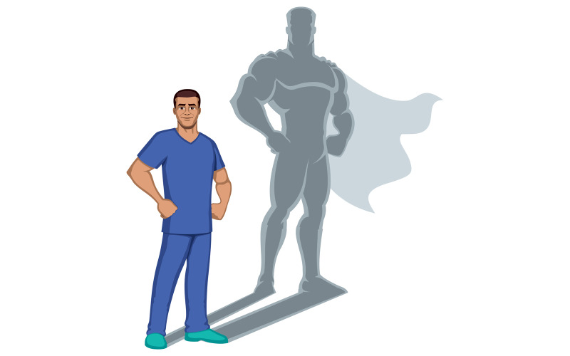 Krankenschwester Superheld Schatten - Illustration