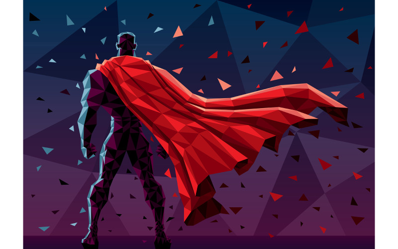 Low Poly Superhero - Illustrazione