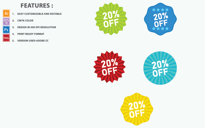 Download Иллюстрация "20% Off Vector Badges Design - Illustration" / 20% Off Vector Badges Design - Illustration - Иллюстрация на тему графика star,promotion,sale,badge,quality,label,banner,tag,vector,design,price,premium,illustration,special,set,best,offer,discount,buy,stamp