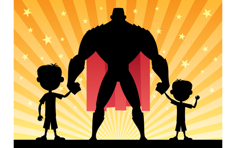 Super papa 2 fils - illustration