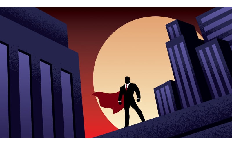 Super zakenman City Night - illustratie