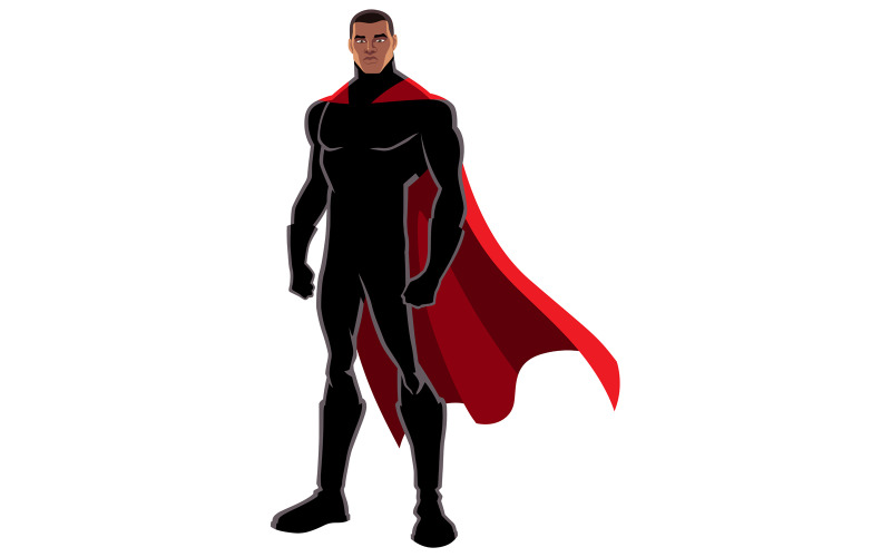 Superheld zwart op wit - illustratie