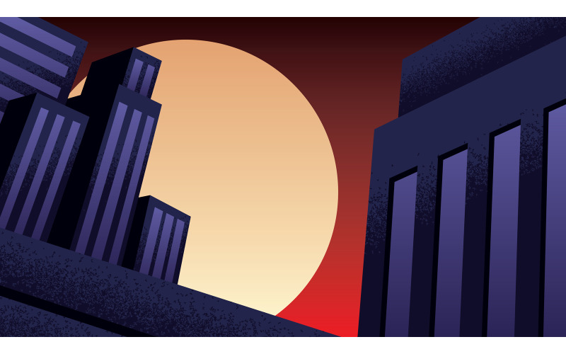 Download Иллюстрация "Superhero Background Night - Illustration" / Superhero Background Night - Illustration - Иллюстрация на тему графика city,cityscape,skyline,metropolis,downtown,center,night,evening,background,cartoon,comic book,style,comic,magazine,comicbook,poster,horizontal,skyscraper,construction,urban