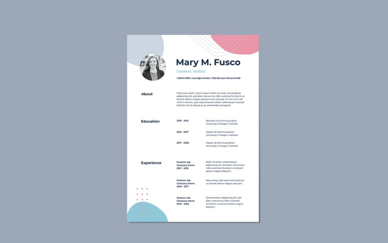Download Резюме "AMA Resume Template" / AMA Resume Template - Резюме на тему графика creative,design,cv,resume,templates,stationery,corporate,identity,modern,minimalist,business,elegant,clean,simple