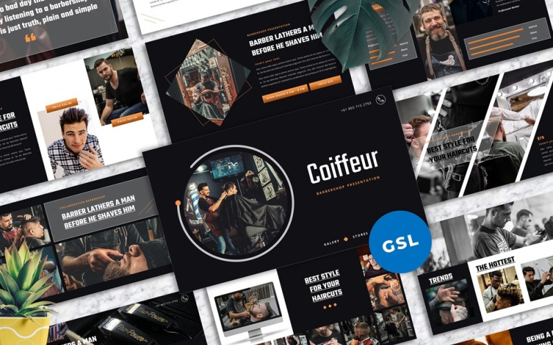 Friseur - Barbershop Google Slides
