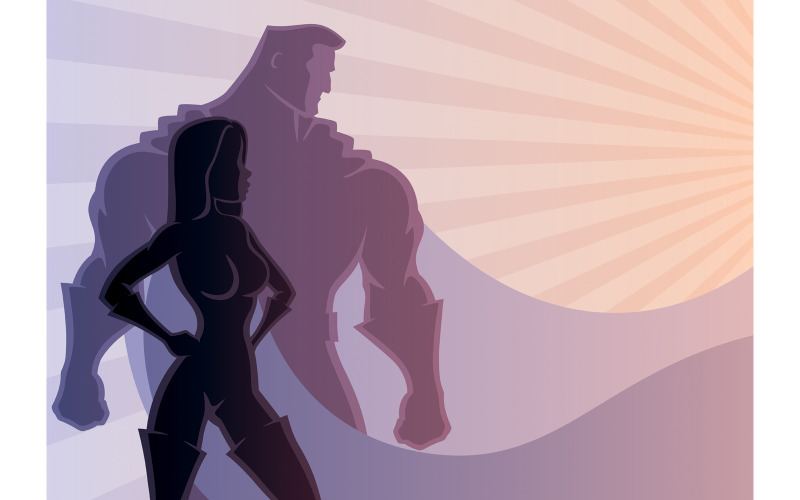 Pareja de superhéroes 3 - Ilustración