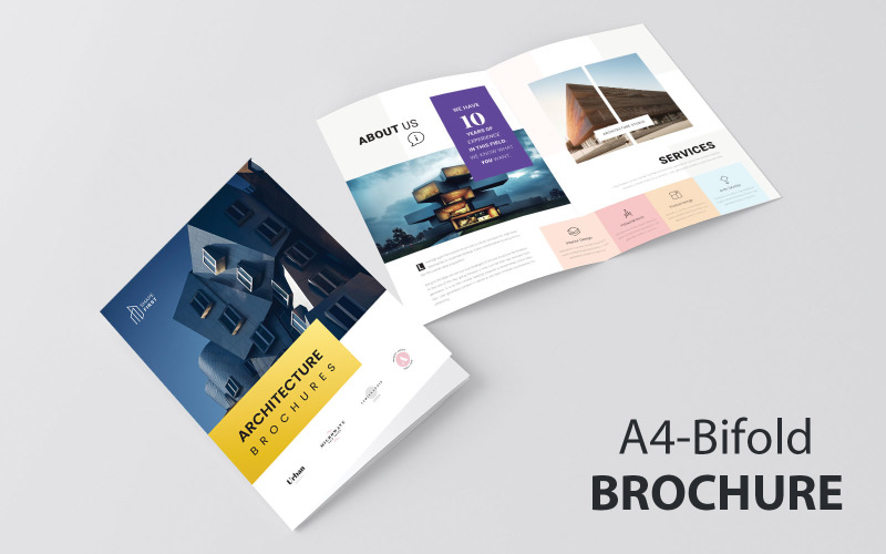 Архітектура Bifold брошура - шаблон фірмового стилю