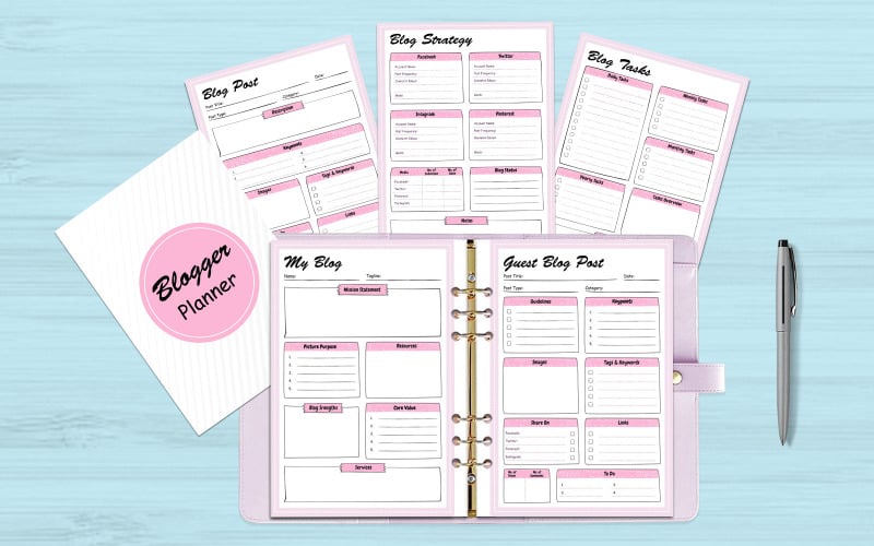 Download Фирменный стиль "Blog Planner - Corporate Identity Template" / Blog Planner - Corporate Identity Template - Фирменный стиль на тему графика blog,planner,daily,productivity,plan,marketing,time,management,mindfulness,personal,development,improve,print,template,templates