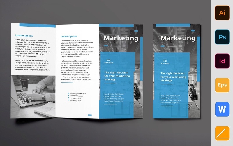 Brochure aziendale di marketing Trifold - Modello di identità aziendale