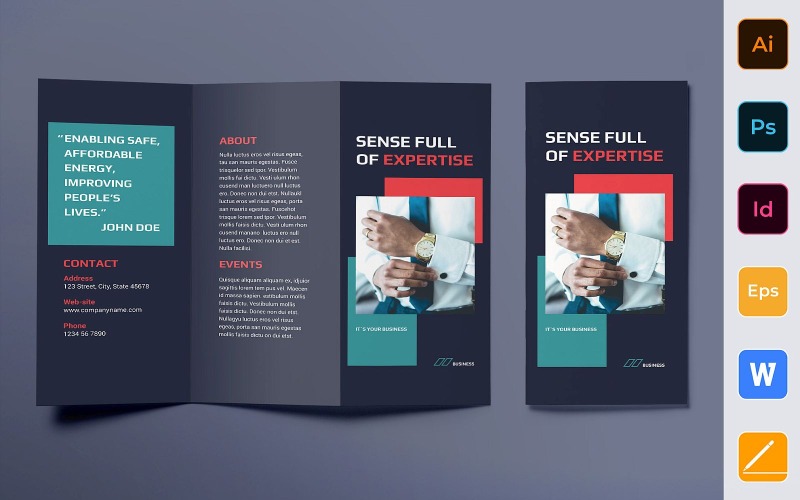 Brochure de consultant en affaires à trois volets - Modèle d'identité d'entreprise