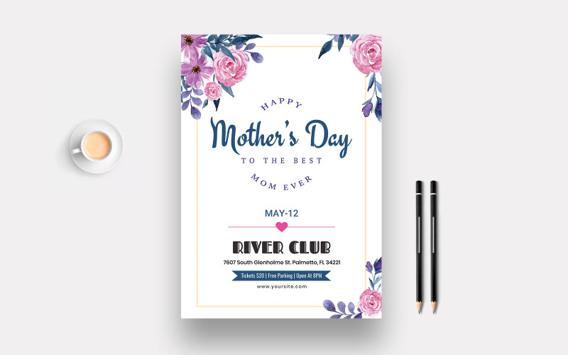 Folheto do Dia das Mães - modelo de identidade corporativa